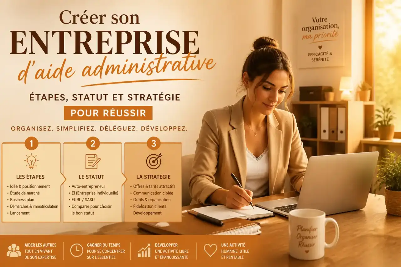 Créer son entreprise d'aide administrative : étapes, statut et stratégie pour réussir