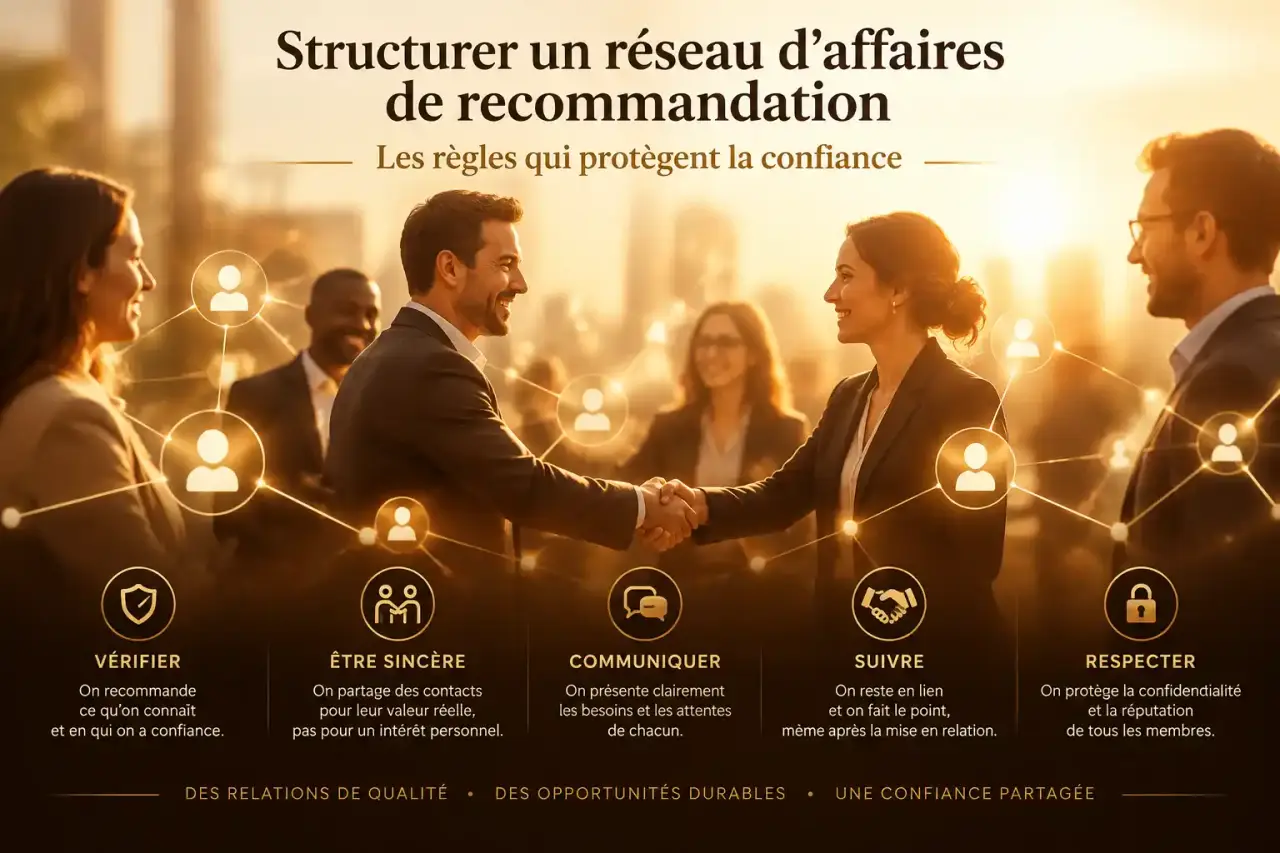 Structurer un réseau d’affaires de recommandation : les règles qui protègent la confiance