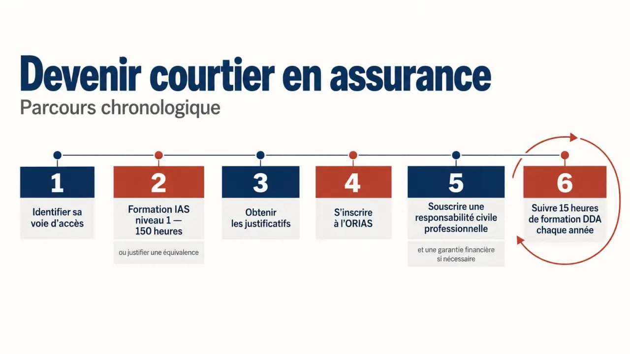 Parcours de formation courtier assurance jusqu'à l'inscription à l'ORIAS