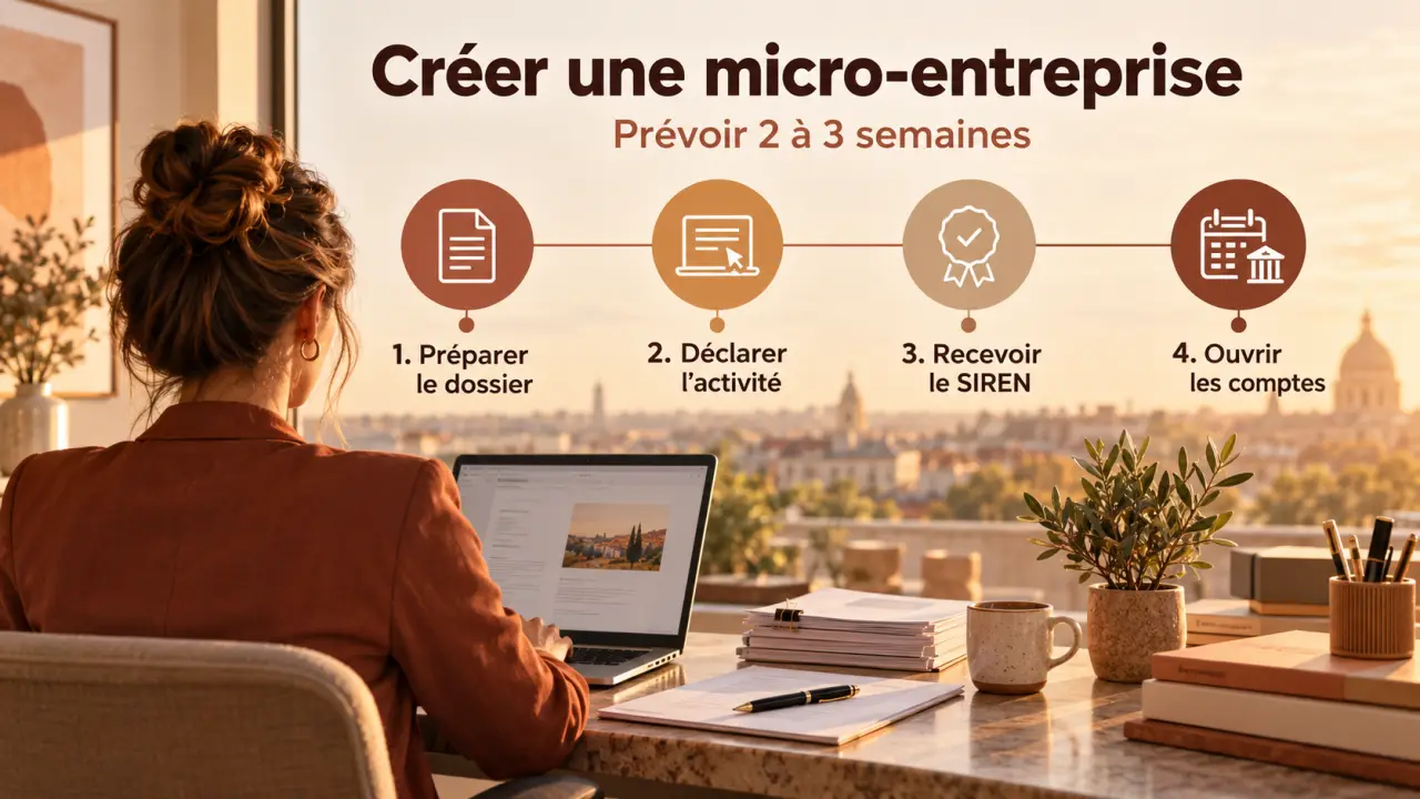 Créer une micro-entreprise prend 2 à 3 semaines, avec 4 échéances à anticiper