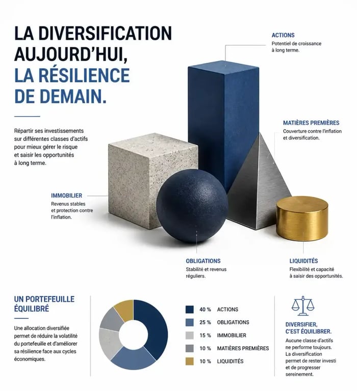 Illustration de la diversification du portefeuille pour investir dans une entreprise