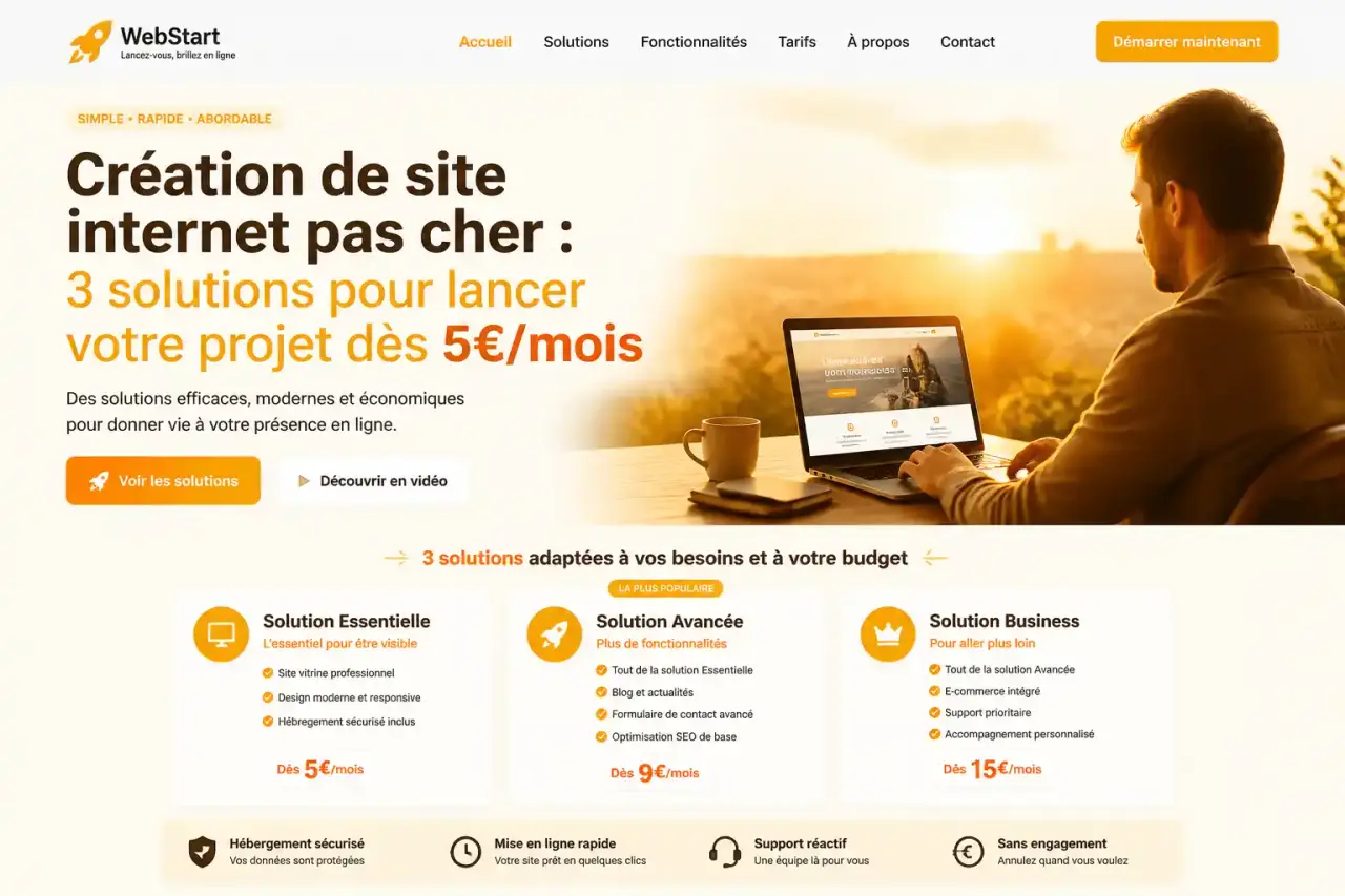 Création de site internet pas cher : 3 solutions pour lancer votre projet dès 5€/mois